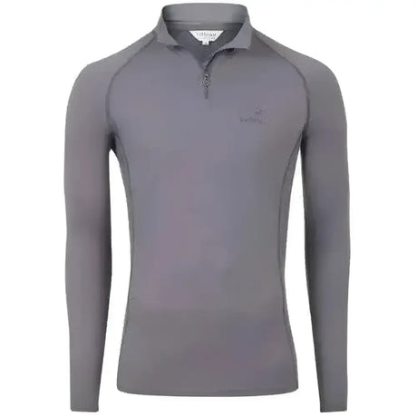 Lemieux mens base gray long-sleeved classic base layer with quarter-zip and sweat-wicking thermal fabric