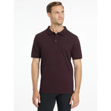 Lemieux mens classique polo shirt damson in dark maroon with short sleeves and classic collar perfect for casual wear