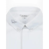 Lemlieux mens competition shirt white with subtle textured collar silver buttons offers high performance style