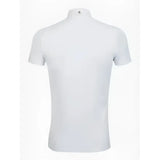 LeMieux mens competition white polo shirt with collar and subtle stitching offers high performance and style