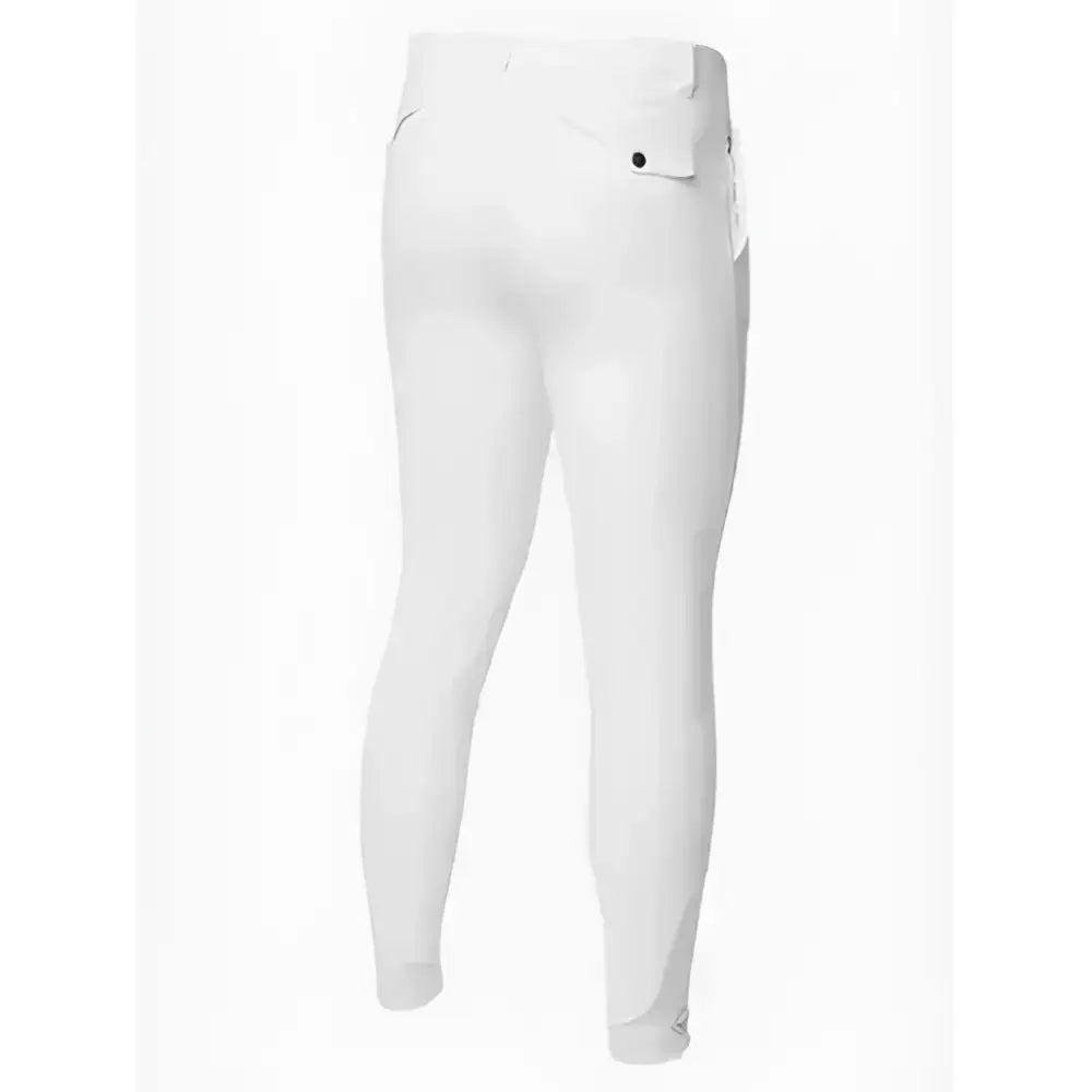 White lemieux mens elite classic pleated breech with sleek form-fitting design and subtle stitching details