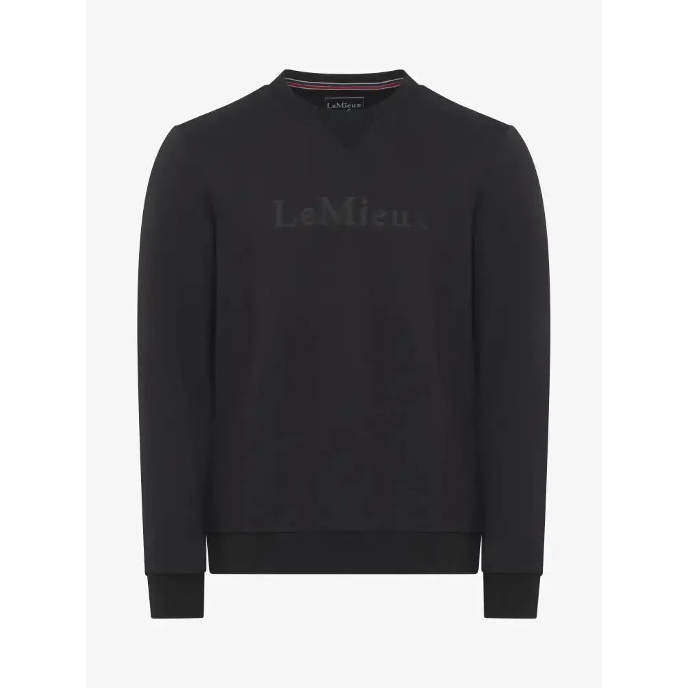 LeMieux Mens Elite Round Neck Sweater Black X Small Jumpers & Hoodies