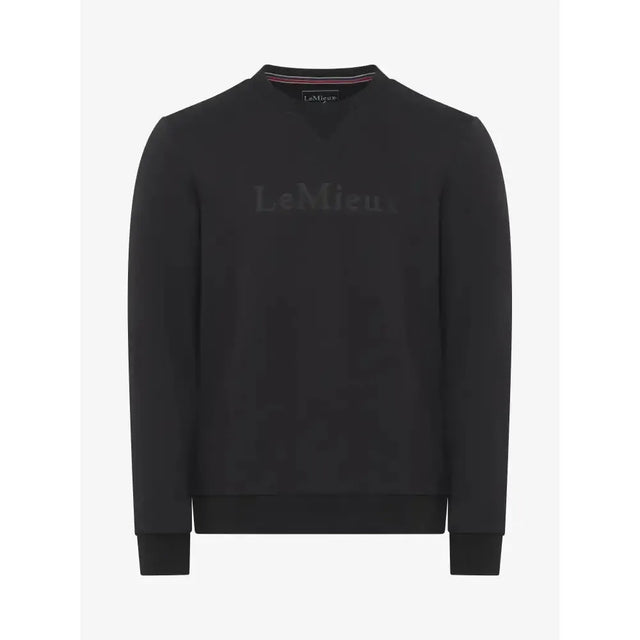 LeMieux Mens Elite Round Neck Sweater Black X Small Jumpers & Hoodies