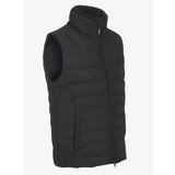 Black quilted lemieux mens gilet with cosy dupont synthetic fill, high collar, front zipper, perfect year round wear