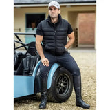 Black quilted lemieux mens gilet with cosy dupont synthetic fill and zipper front ideal for year round wear