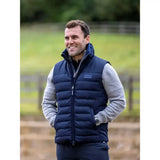 Navy blue quilted leMieux elite gilet mens year round puffer vest with high collar and dupont synthetic fibres