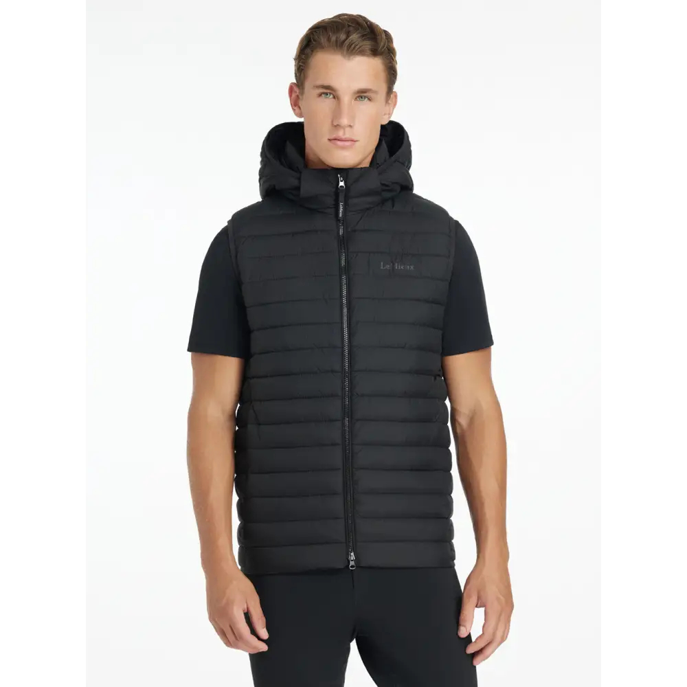 Lemieux Mens Hooded Puffer Gilet Black Black X-Small Gilets