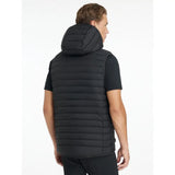 Lemieux mens hooded black quilted puffer gilet made with durable ripstop fabric for lightweight warmth and style