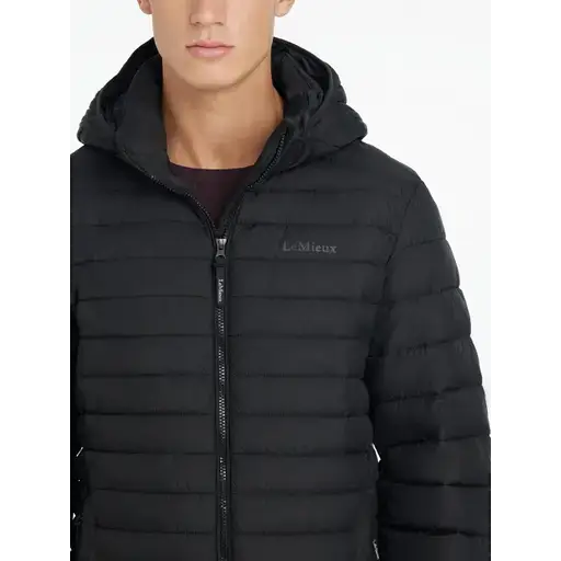 Lemieux Mens Hooded Puffer Jacket Black Black X-Small Outdoor Jackets