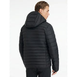 Lemieux mens hooded black quilted puffer jacket with hood perfect for cold weather layering and style