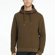 Olive green lemieux mens hoodie alpine with subtle embroidered logo and matching drawstrings for equestrian fans and horses