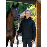 Black lemieux mens hoodie with drawstring hood and front pocket perfect for casual wear