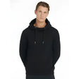 Black hooded sweatshirt with drawstrings and front pocket lemieux mens hoodie mens hoodie black