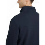 Lemieux mens quarter neck sweat navy zip-up jacket in dark navy with subtle textured collar and level 9 material