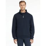 Navy blue lemieux mens quarter neck sweat pullover with quarter zip for casual and sporty style