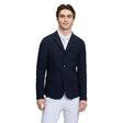 Navy lemieux mens show jacket navy with two front buttons and flap pockets perfect for equestrian events