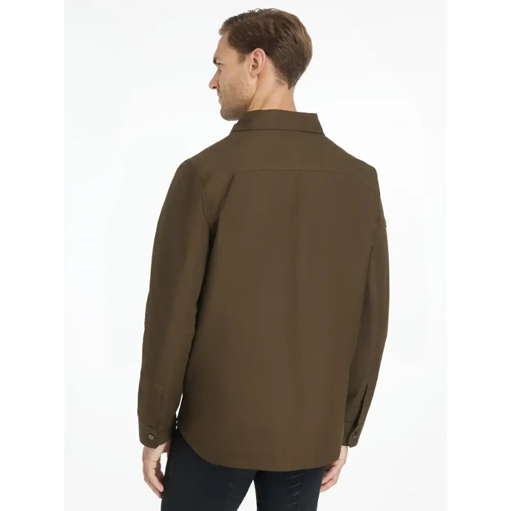 Olive green lemieux mens showerproof long-sleeved shacket alpine perfect for outdoor wear