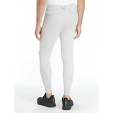 Back view of lemieux mens sports light grey breeches with two back pockets and a v-shaped waist seam