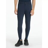 Navy lemieux mens sports breeches with textured thigh panels made for performance riding comfort