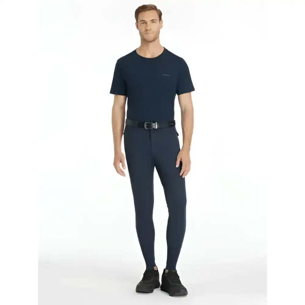 Navy blue lemieux mens sports breeches with sleek performance fit and subtle brand logo for sports breeches white options