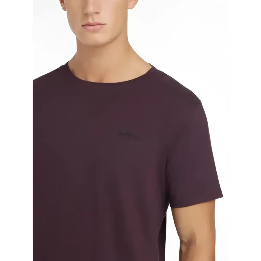Lemieux mens dark purple short sleeve t-shirt with small embroidered equestrian logo perfect for horse lovers