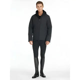 Lemieux mens waterproof team jacket black with hood and sleek modern design featuring subtle textured sleeves