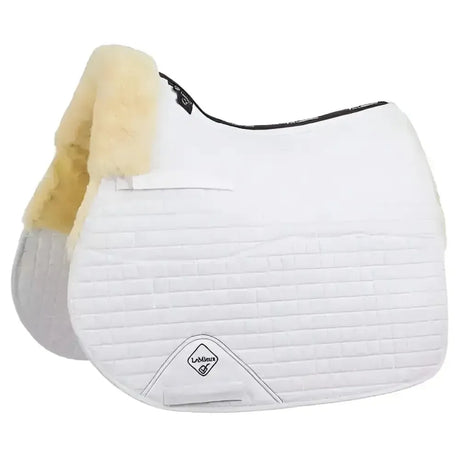 LeMieux Merino+ Dressage Half Lined Square Natural / White Large Dressage Saddle Pads