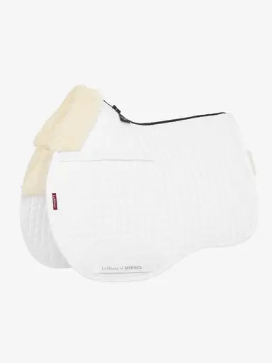LeMieux Merino+ Half Lined GP Square White/Natural Medium White/Natural Saddle Pads