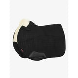 LeMieux Merino+ Half Lined Suede EuroJump Square Black/Natural Medium Black/Natural Saddle Pads