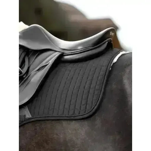 LeMieux Merino+ Half Lined Suede EuroJump Square Black/Natural Medium Black/Natural Saddle Pads