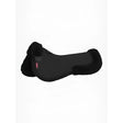 Black lemieux merino+ half pad showing plush soft sheepskin texture with sleek contoured design made from natural australian merino