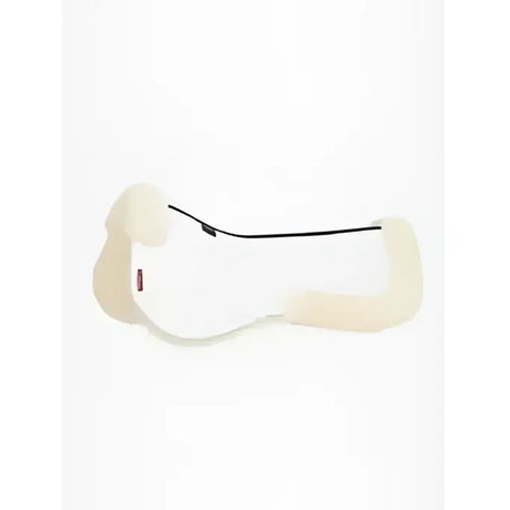 Lemieux merino+ half white sheepskin saddle pad with black zipper and natural australian merino material