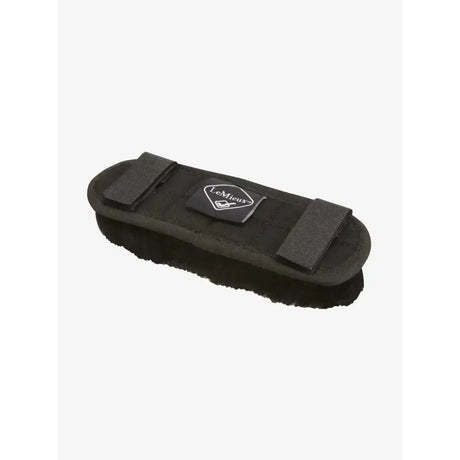 Black lemieux merino+ noseband guard with soft dense bristles and adjustable velcro straps for secure fit