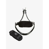 Black leather lemieux merino+ noseband guard with padded cushioned design and adjustable straps for comfort