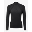 Black lemieux mia mesh long sleeve base layer with sleek quarter zip design in breathable athletic fabric