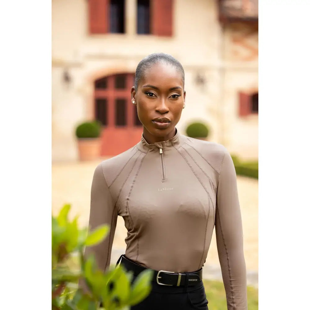 Lemieux Mia Mesh Long Sleeve Base Layer Walnut 6 Base Layers Barnstaple Equestrian Supplies