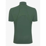 Dark green short-sleeved fitted turtleneck shirt lemieux mia mesh base layer hunter green design