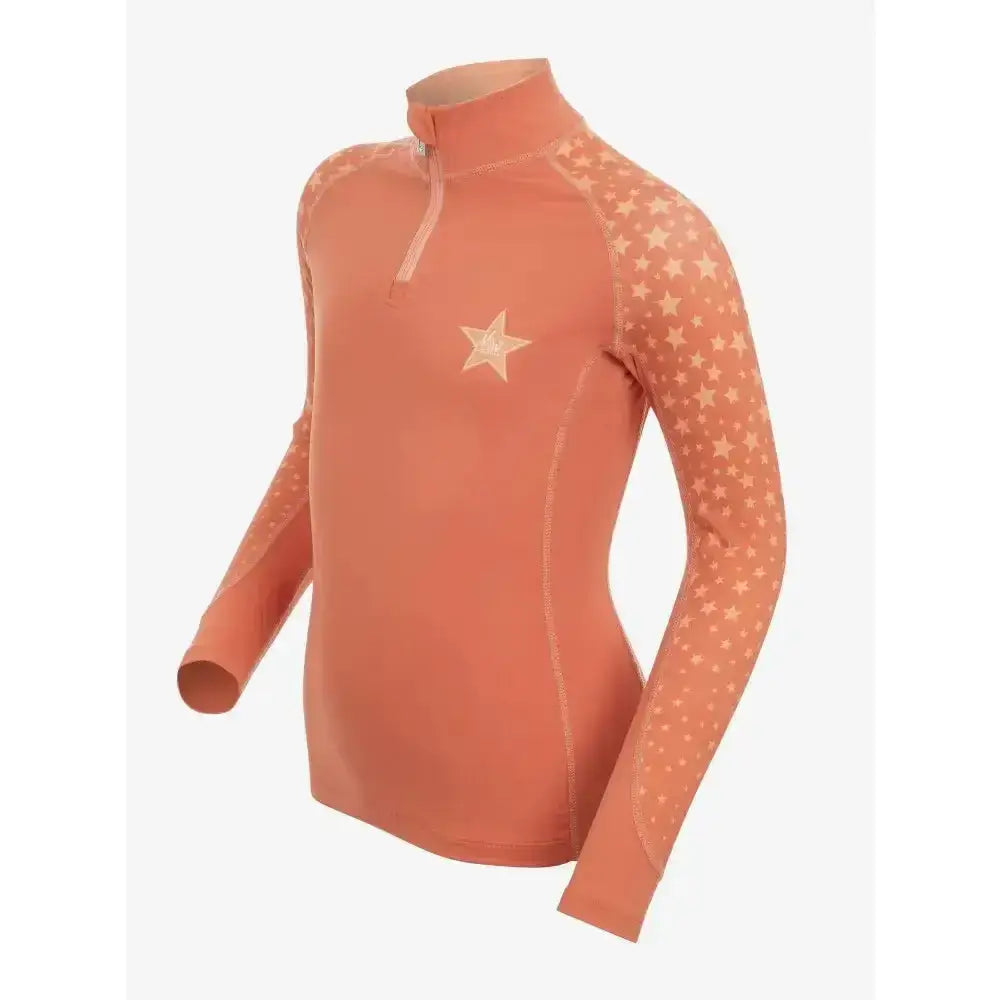 Coral lemieux mini base long sleeve top with half zip and ombre star print perfect for active layering