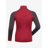 Red and gray lemieux mini base long-sleeved base layer ember with high collar for mini rider’s running