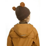 Brown knitted lemieux mini bear beanie alpine with two matching pom-pom ears perfect for cold weather fun