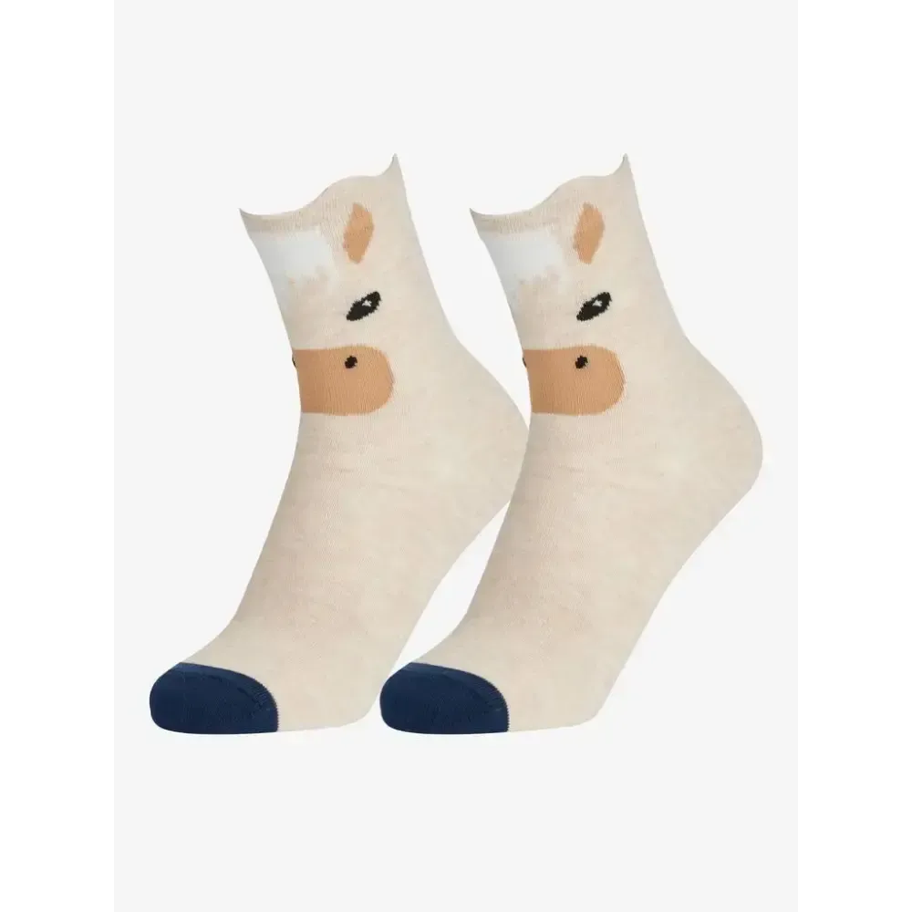 LeMieux Mini Character Socks 2 Pack Palomino UK Child Shoe 6-8 Palomino Sock Riding Socks