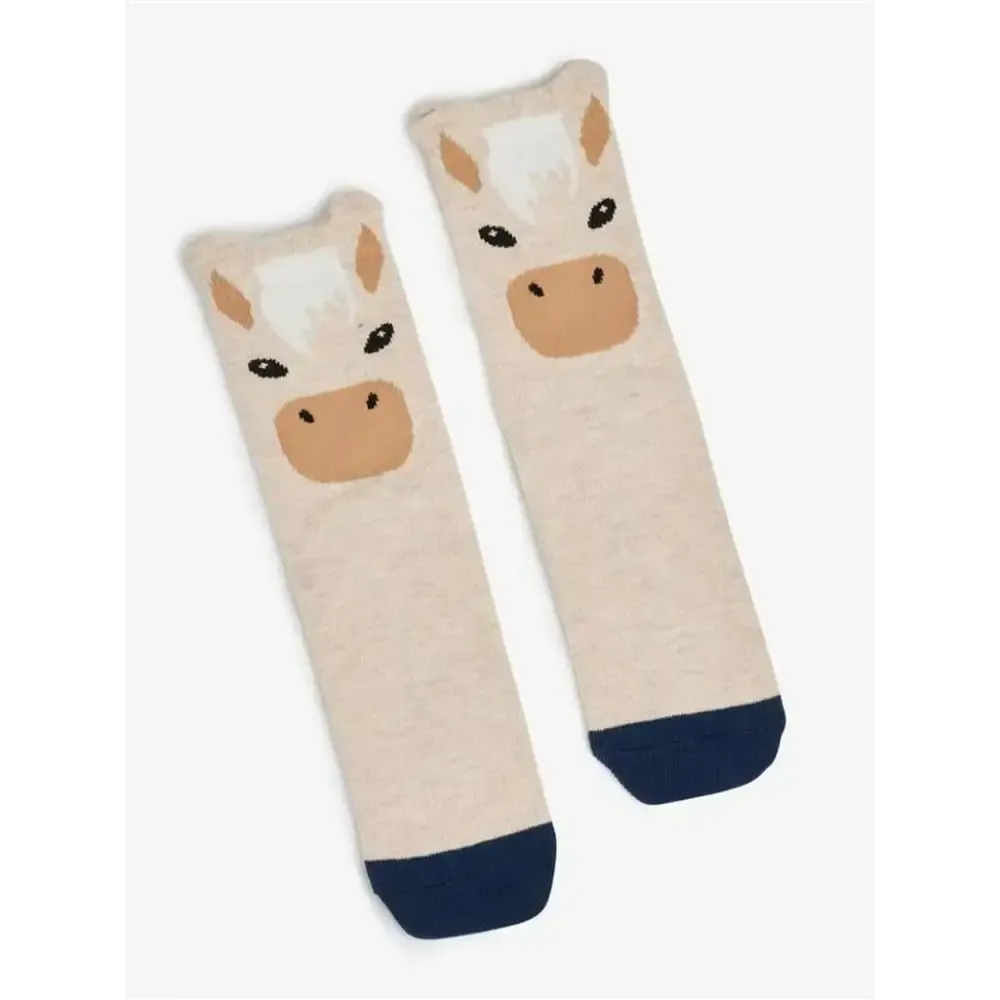 LeMieux Mini Character Socks 2 Pack Palomino UK Child Shoe 6-8 Palomino Sock Riding Socks
