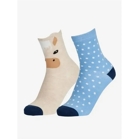 LeMieux Mini Character Socks 2 Pack Palomino UK Child Shoe 6-8 Palomino Sock Riding Socks