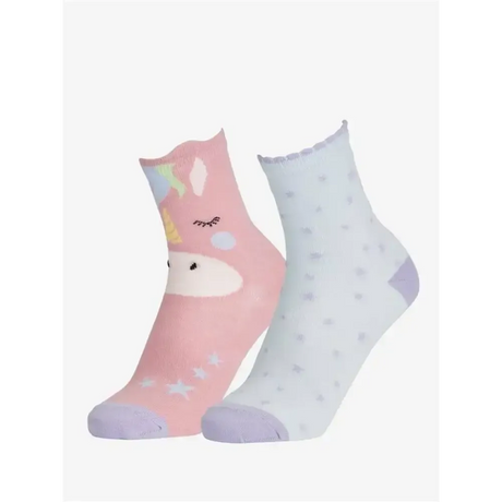 LeMieux Mini Character Socks 2 Pack Unicorn UK Child Shoe 6-8 Unicorn Sock Riding Socks