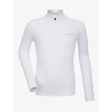 White long-sleeved high-neck lemieux mini classique base layer white with subtle embroidered logo on the chest
