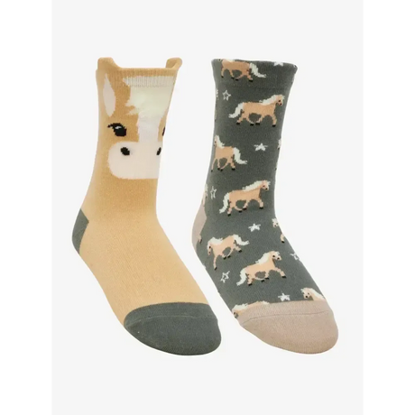 Lemieux Mini Cotton Character Socks Haflinger 2 Pack Rosemary Rosemary UK Child Shoe 6-8 SOCKS