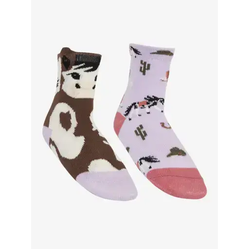 Lemieux Mini Cotton Character Socks Paint Pony 2 Pack Lilac Lilac UK Child Shoe 6-8 SOCKS
