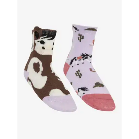 Lemieux Mini Cotton Character Socks Paint Pony 2 Pack Lilac Lilac UK Child Shoe 6-8 SOCKS