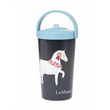 Insulated Lemieux Mini Drinks Bottle Navy featuring a horse illustration