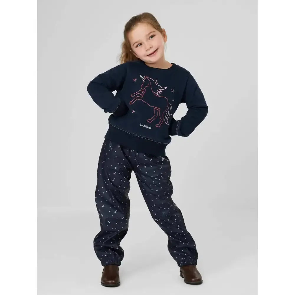 LeMieux Mini Flow Waterproof Trousers Navy 3-4 Years Waterproof Legwear